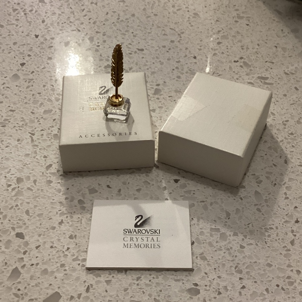 Swarovski Gold and Crystal Feather Pen